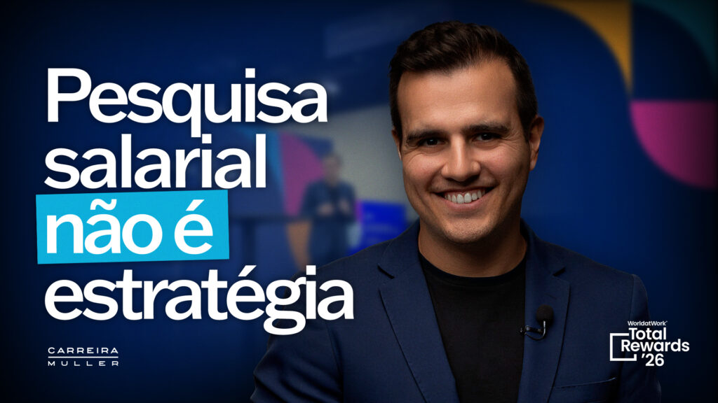 Total Rewards’26: porque benchmarking não é (só) estratégia 1 imagem do Felipe Cruz e o tema da palestra do Total Rewards benchmarking pesquisa salarial não é estratégia