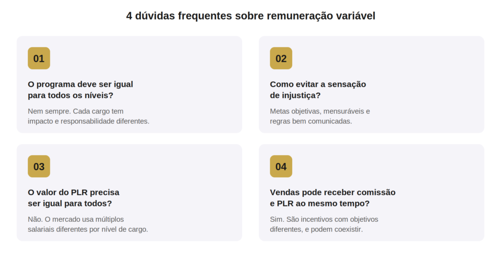 4 dúvidas frequentes sobre remuneração variável
