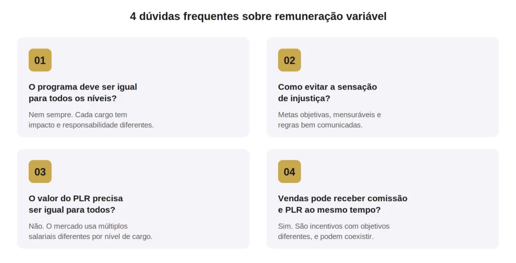 4 dúvidas frequentes sobre remuneração variável